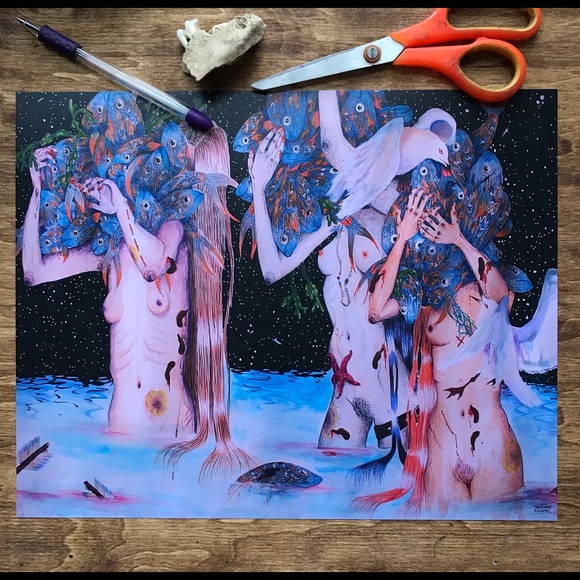 ‘The Fish Gatherers’ 11 x 14 inch print - Picture 2 of 5